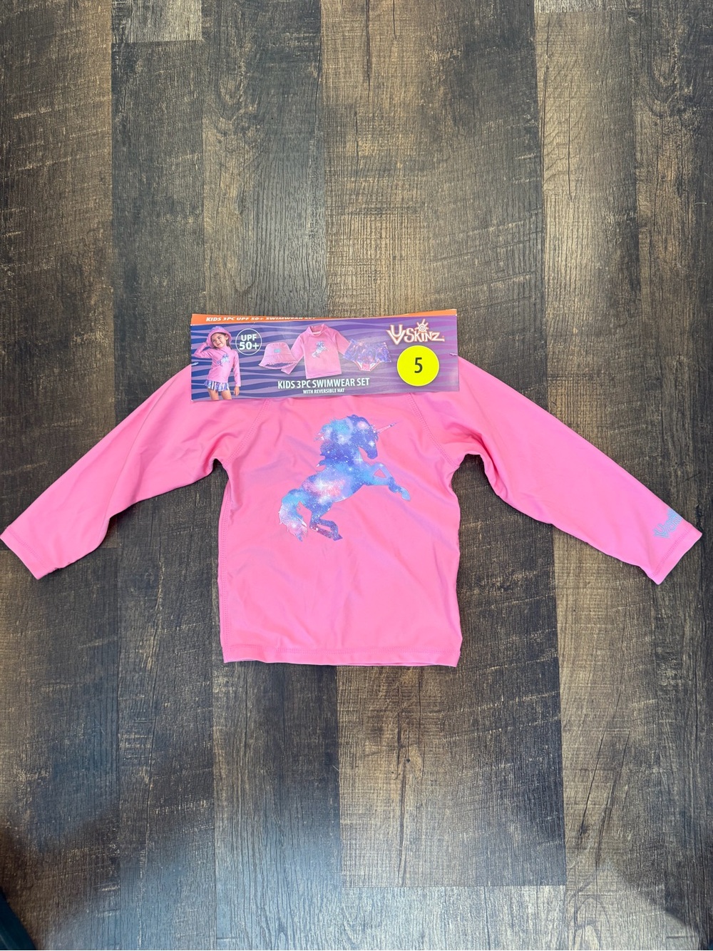 UV skins Kids Pink Unicorn Long Sleeve Swim Shirt - Size 5